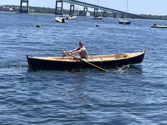 2024 Olympic rower Emily Kallfelz takes a turn.